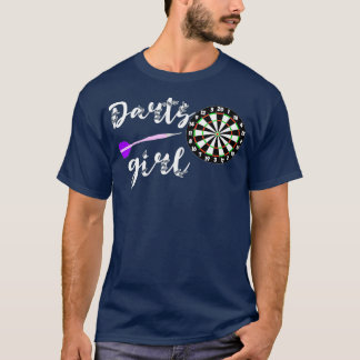 Darts Girl Dart Player Arrow Game Bullseye Board T-Shirt