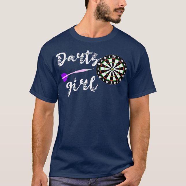 Darts Girl Dart Player Arrow Game Bullseye Board T-Shirt (Vorderseite)