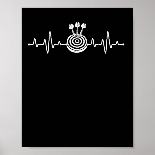 Darts Heartbeat Ziel für den lustigen Dartspieler Poster (Vorne)
