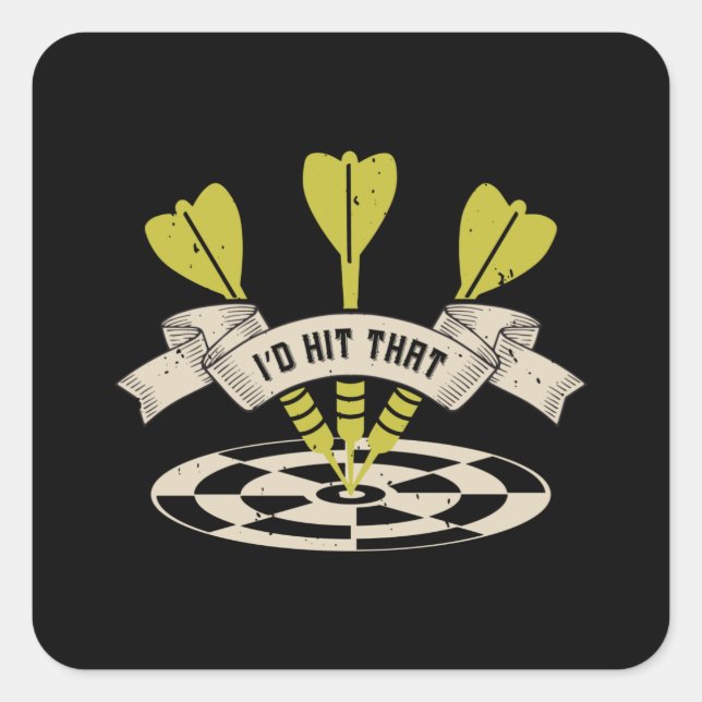 Darts - Ich würde diesen Bullseye treffen Quadratischer Aufkleber (Vorderseite)
