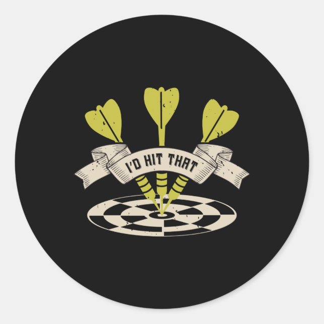 Darts - Ich würde diesen Bullseye treffen Runder Aufkleber (Vorderseite)