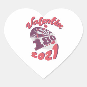 Darts ist mein Valentine 2021 Herz-Aufkleber