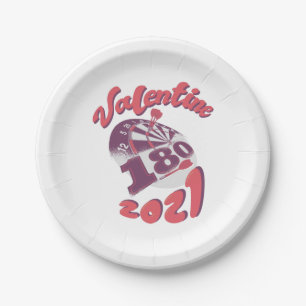 Darts ist mein Valentine 2021 Pappteller