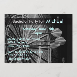 Darts Junggesellenabschied Einladungskarten