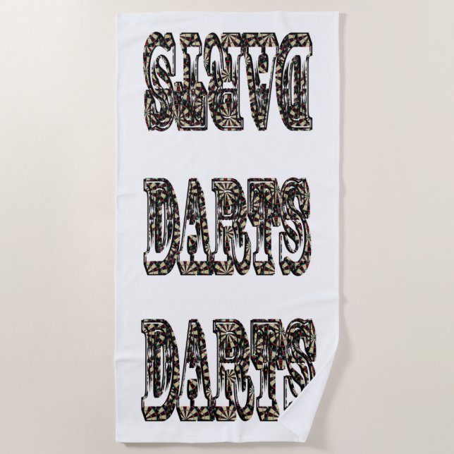 Darts-Logo aus Dartboards, Strandtuch (Vorderseite)