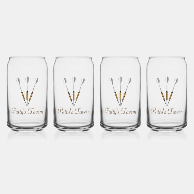 Darts Personalisiert Dosenglas (Vorderseite)