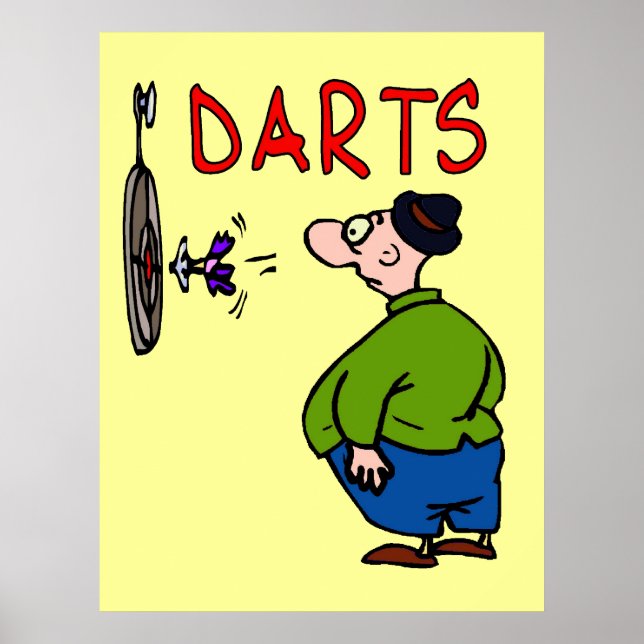 Darts Player Cartoon Poster (Vorne)