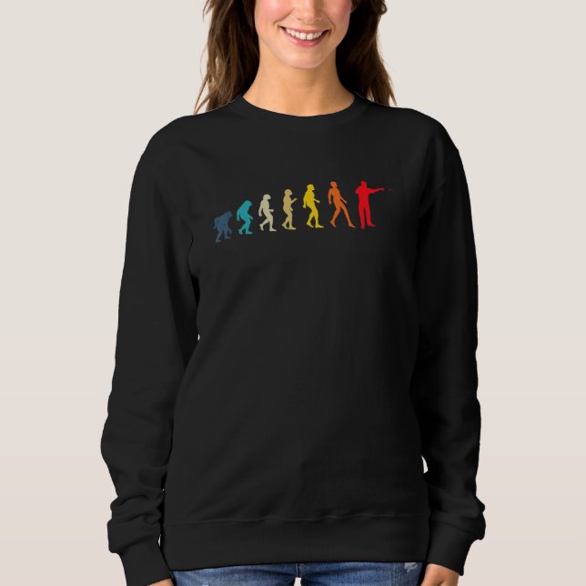 Darts Player Evolution Retro Colors Darts Player Sweatshirt (Vorderseite)
