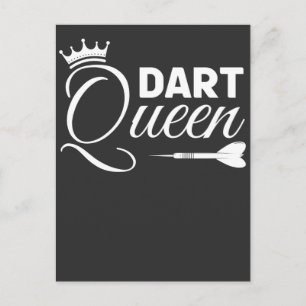 Darts Player Queen Dartboard Dart Girl Postkarte