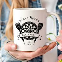 Darts Queen Coffee Tasse Schwarz-Weiß-Individuelle