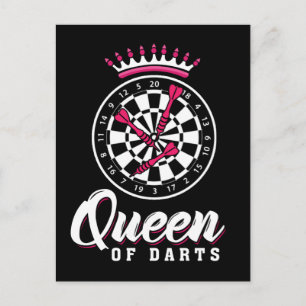 Darts Queen Dartboard Girl Dart Player Postkarte