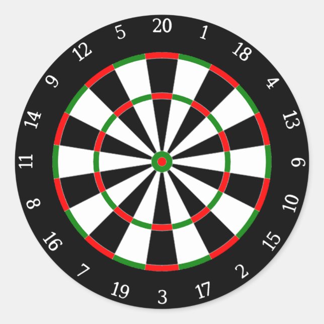 Darts Runder Aufkleber (Vorderseite)