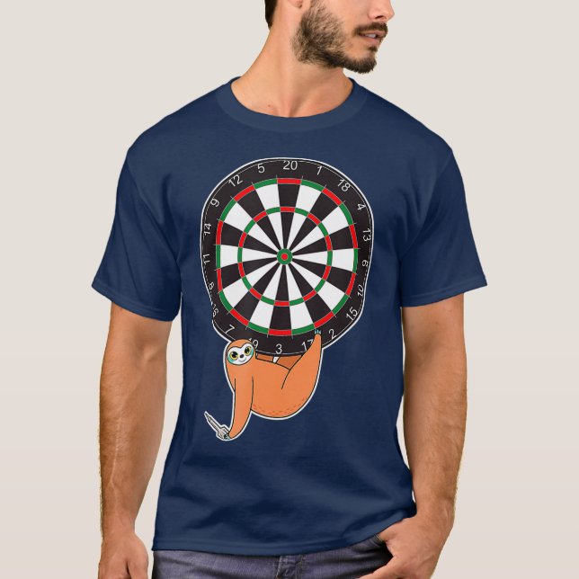 Darts Sloth Dartboard Regeln Dart Scoring T-Shirt (Vorderseite)