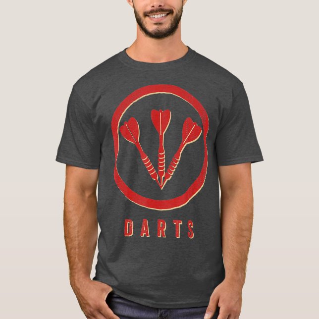 Darts Sport Vintag Retro T-Shirt (Vorderseite)