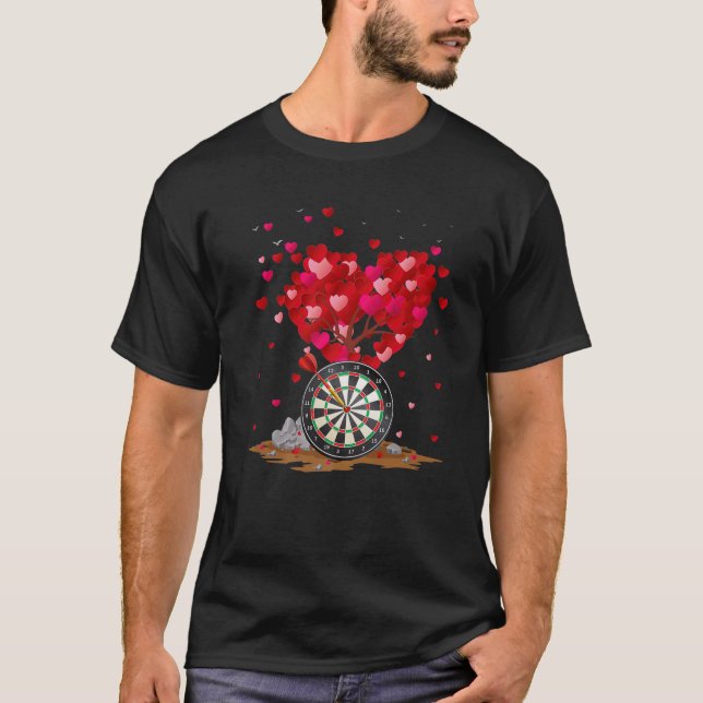 Darts Sports Lover Heart Shape Darts Valentine's D T-Shirt (Vorderseite)