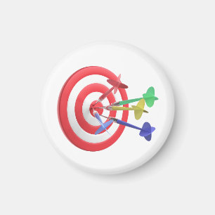 Darts treffen auf die Mitte des Dartboards Magnet