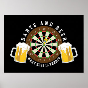 Darts und Biergartenturnier Sport Spaß Poster
