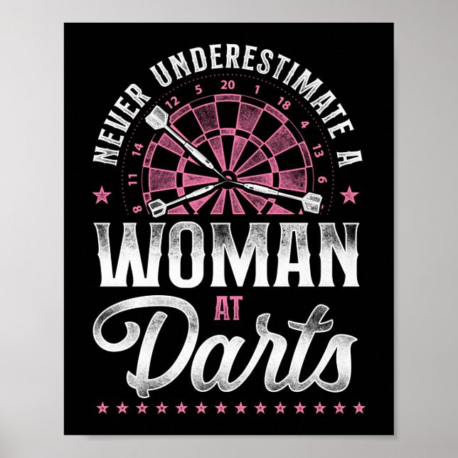 Darts unterschätzen nie eine Frau bei Darts Poster (Vorne)