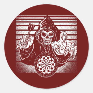 Darts Vintage Amerikanische Flagge Schädel USA Pat Runder Aufkleber