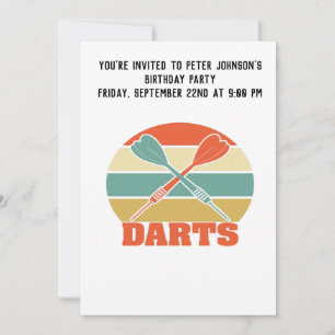 Darts Vintage-Sonnenuntergangs-Einladungskarte Einladung