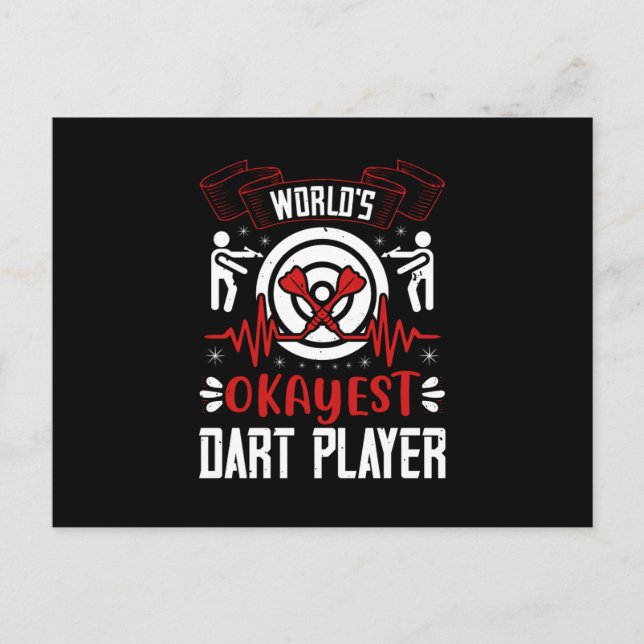 Darts - Weltweit der beste Dart-Player Postkarte (Vorderseite)