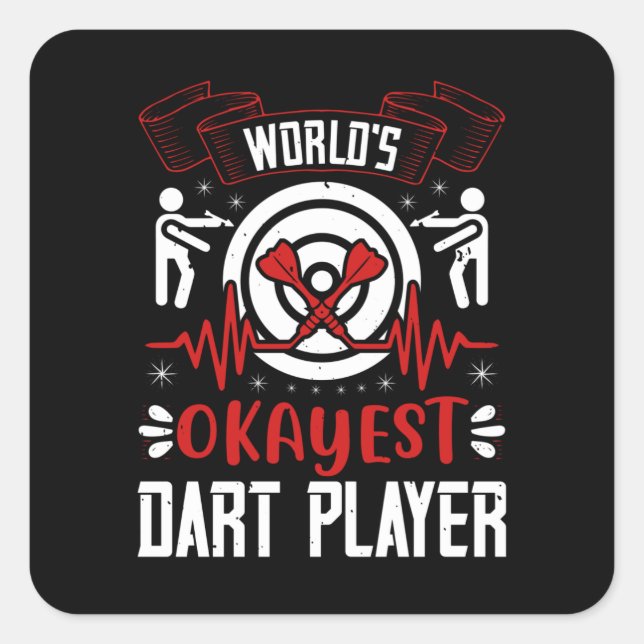 Darts - Weltweit der beste Dart-Player Quadratischer Aufkleber (Vorderseite)