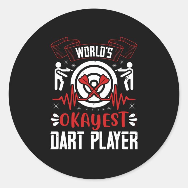 Darts - Weltweit der beste Dart-Player Runder Aufkleber (Vorderseite)