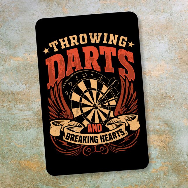 Darts werfen und das Herz brechen - Funny Dart Magnet (Von Creator hochgeladen)