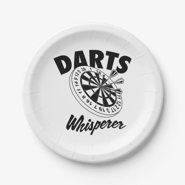 Darts Whisperer Pappteller (Vorderseite)