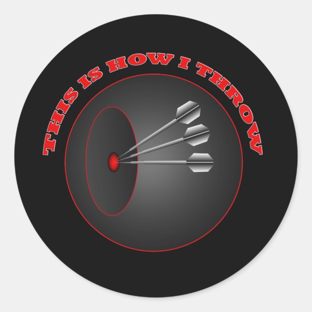 Darts, wie ich wirf runder aufkleber (Vorderseite)