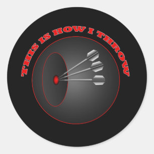 Darts, wie ich wirf runder aufkleber