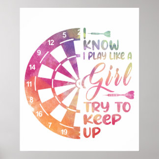 Darts Women Gift Arrows Field Team Play Like a Gir Poster
