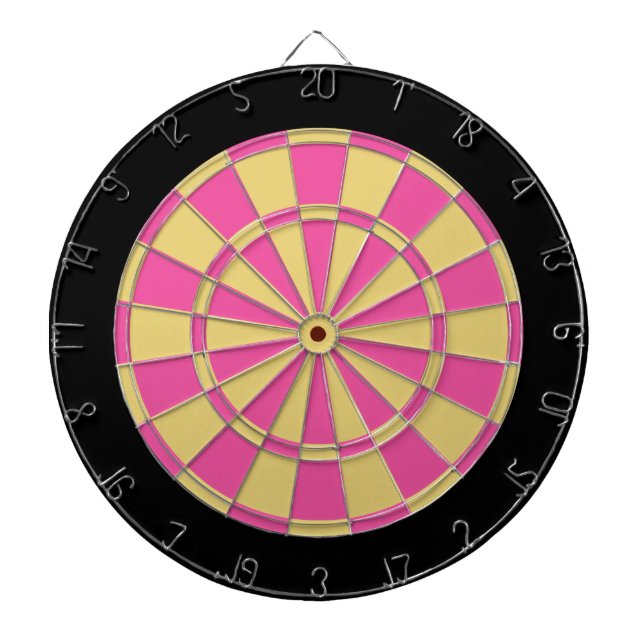 Dartscheibe: Altgold, Rosa und Schwarzes Dartscheibe (vorne)