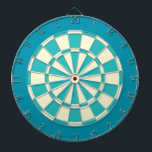 Dartscheibe: Creme, Türkis und aquamarines Dartscheibe<br><div class="desc">Creme,  Türkis und aquamarines farbiges Pfeil-Brettspiel einschließlich 6 Messingpfeile</div>