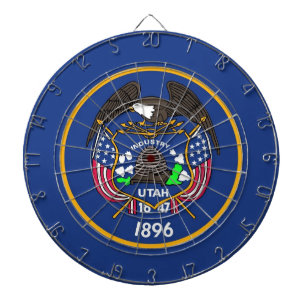 Dartscheibe mit Flagge von Utah, USA