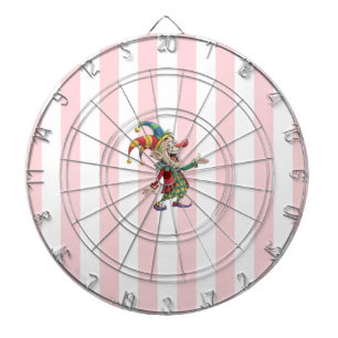 Dartscheibe Pink Weiße Streifen Clown