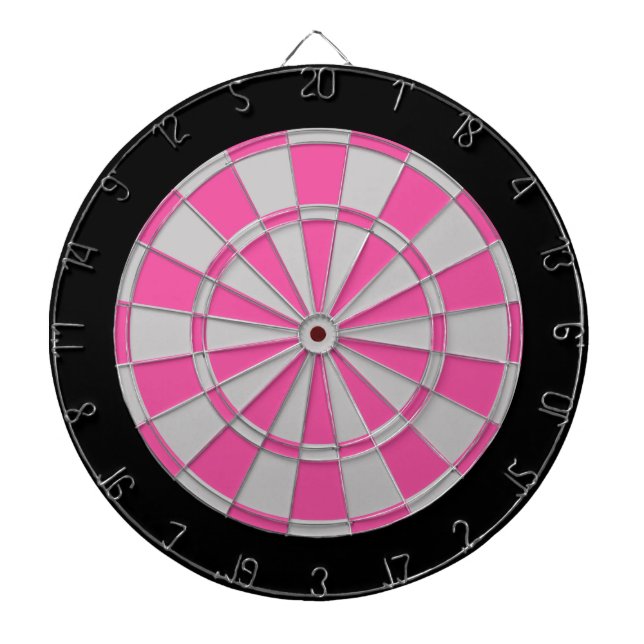 Dartscheibe: Silbernes Grau, Rosa und Schwarzes Dartscheibe (vorne)