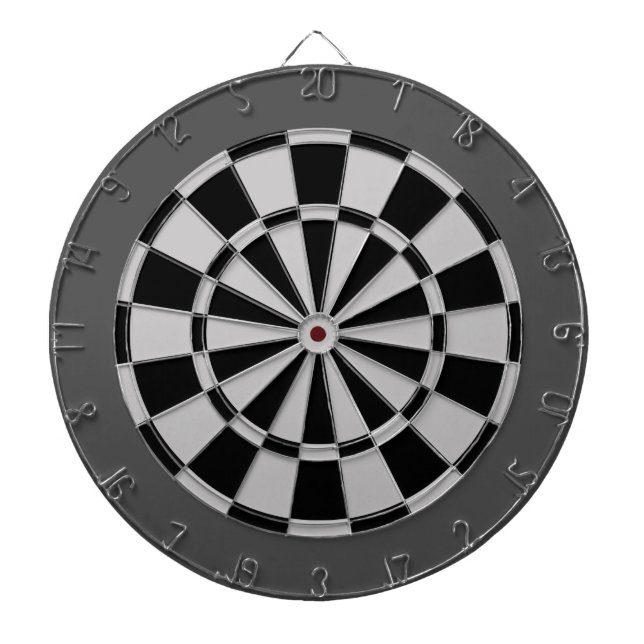Dartscheibe: Silbernes Grau, Schwarzes und Dartscheibe (vorne)
