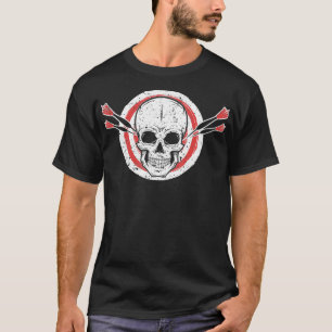 Dartscheibe Skelett Darts Spieler T-Shirt