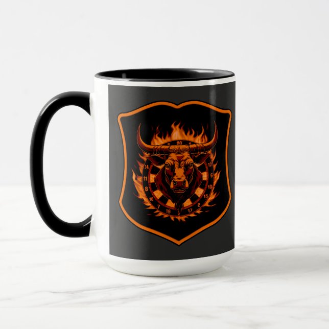 Dartscheibe Wappen Stier Darts Spezialdesign Tasse (Links)