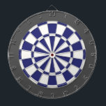 Dartscheibe: Weiß, Marine-Blau und Koksgraues Dartscheibe<br><div class="desc">Weiß,  Marine-Blau und koksgraues farbiges Dartscheibe-Spiel einschließlich 6 Messingpfeile</div>