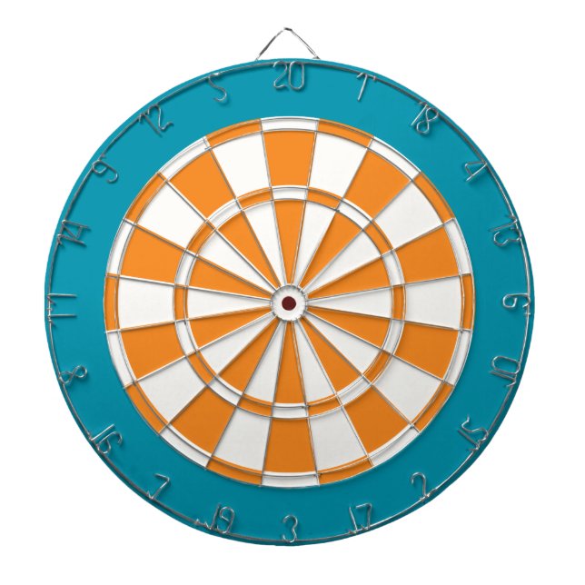 Dartscheibe: Weiß, orange und aquamarin Dartscheibe (vorne)