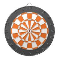 Dartscheibe: Weiß, orange und koksgrau