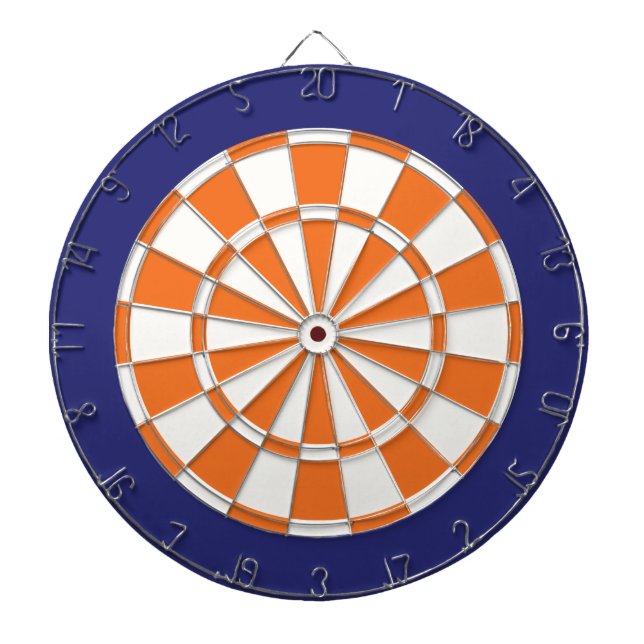 Dartscheibe: Weißes, Orange und Marine-Blau Dartscheibe (vorne)