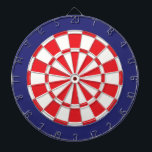 Dartscheibe: Weißes, Rotes und Marine-Blau Dartscheibe<br><div class="desc">Weißes,  Rotes und Marine-Blau-farbiges Dartscheibe-Spiel einschließlich 6 Messingpfeile</div>
