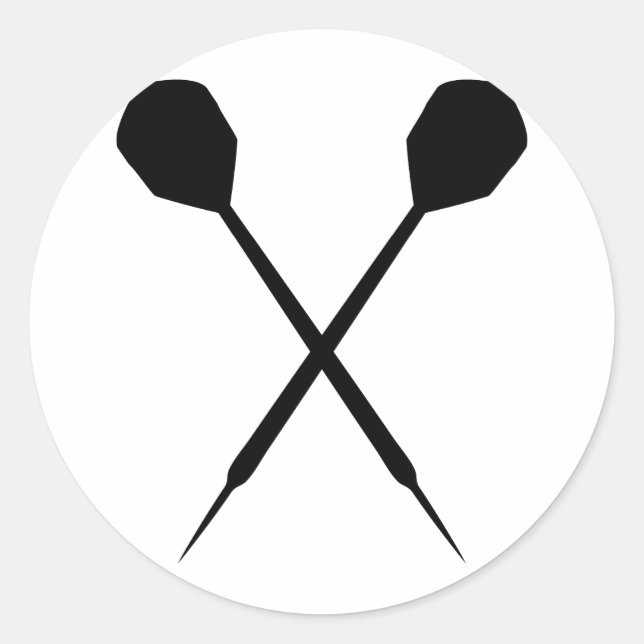 Dartsportsymbol Runder Aufkleber (Vorderseite)