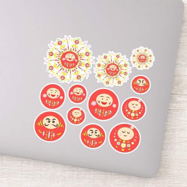 Daruma Aufkleber (Detail)