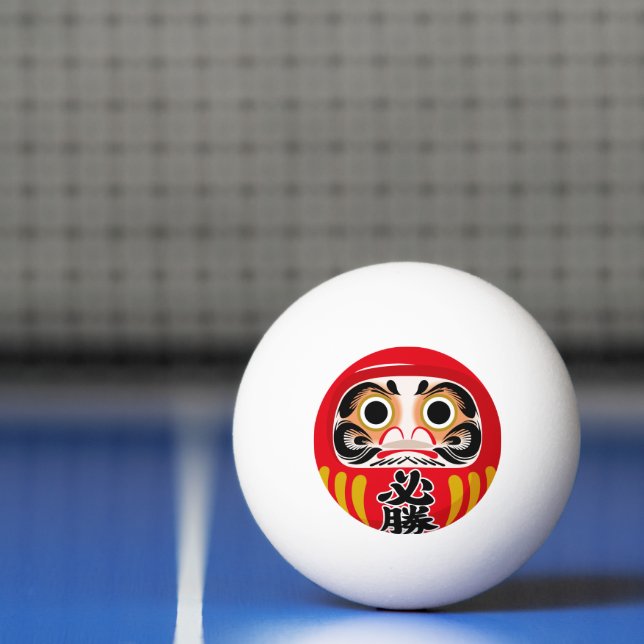 Daruma doll (traditional Japanese good luck charm) Tischtennisball (Netto)