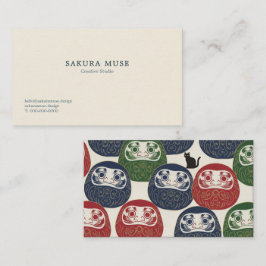Daruma & Hidden Cat Business Cards Visitenkarte