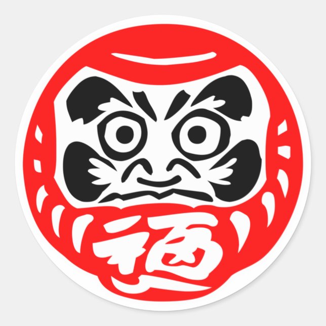 Daruma-Puppe Aufkleber (Vorderseite)
